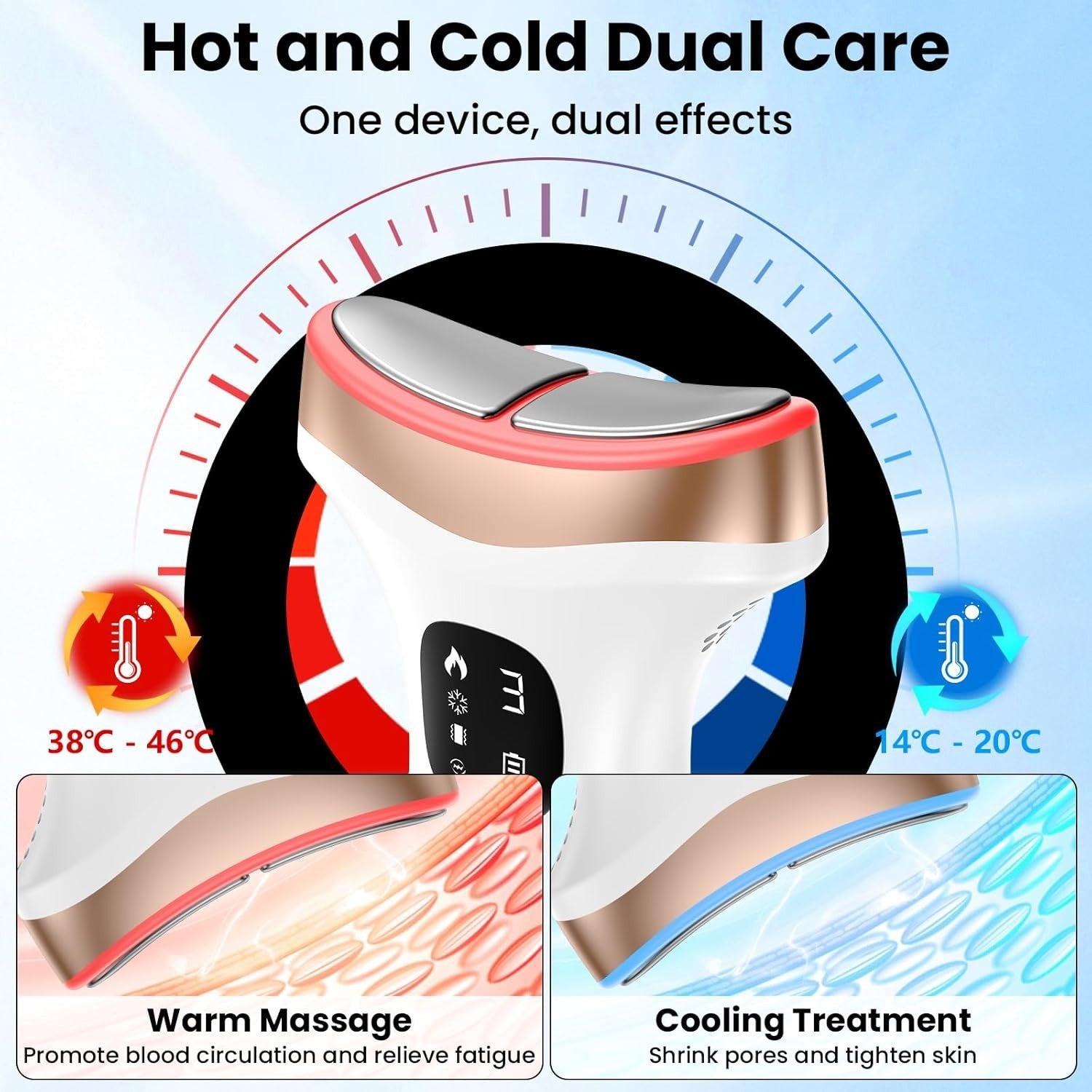 Hot Cold EMS Face Massager LED Skin Lifting Anti Wrinkle Tool