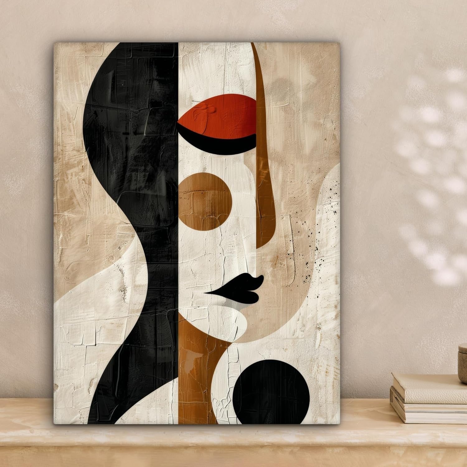 Abstract Woman Canvas Wall Art 30x40cm Framed Modern Print