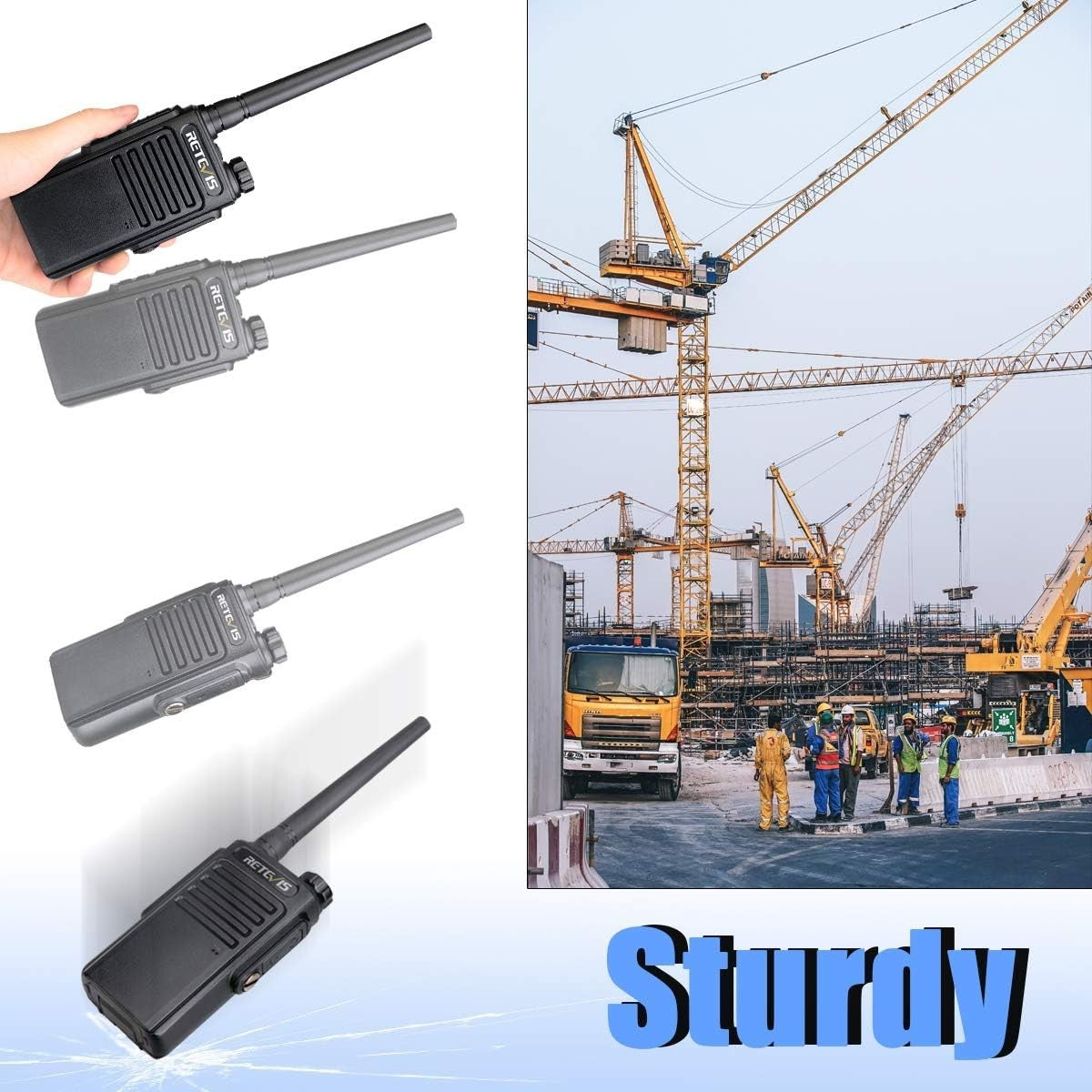 IP67 Waterproof Walkie Talkies 2 Pack Rechargeable VOX PMR446 Radio