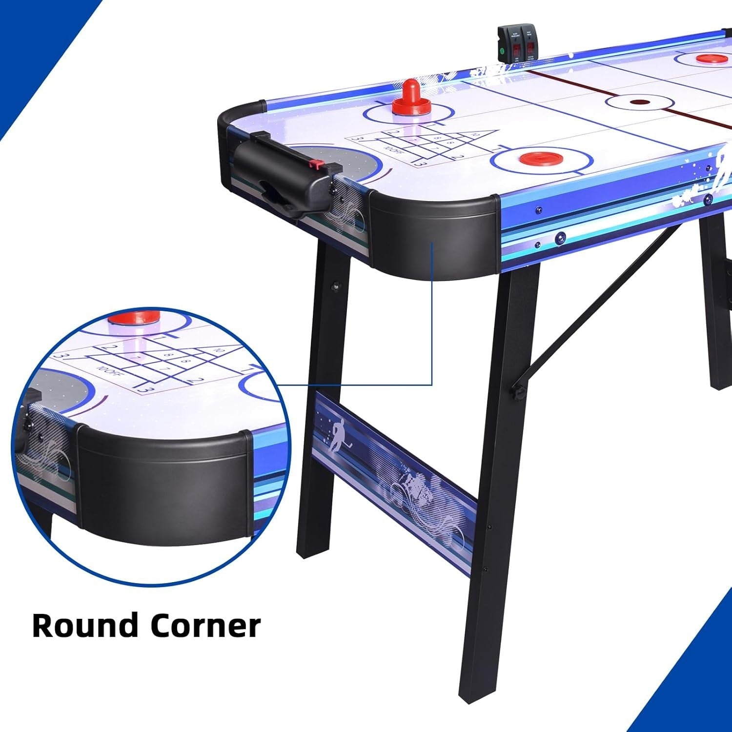 48 Inch Foldable Air Hockey Table 3 in 1 Arcade Game LED Score Kids Adults