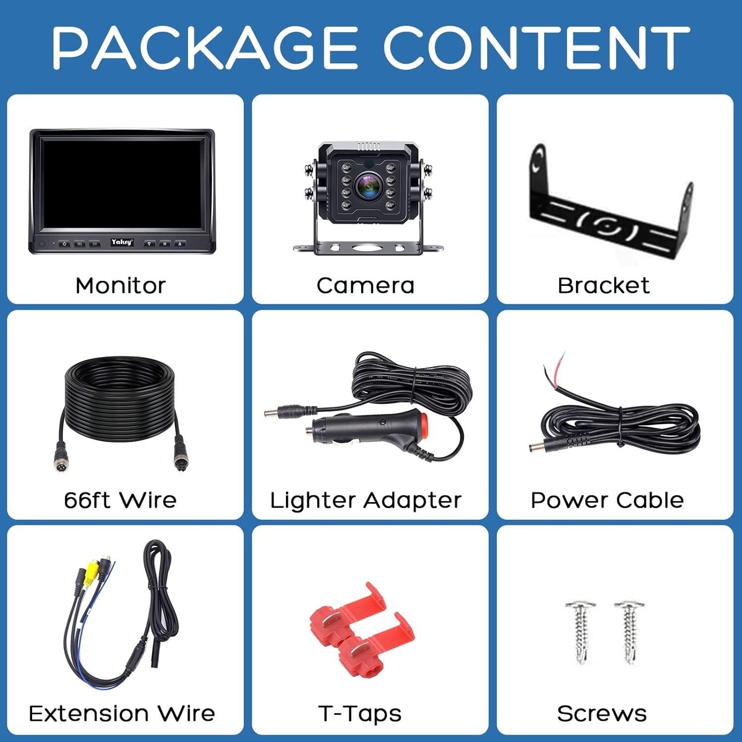 7 Inch Wired Reversing Camera Kit HD Night Vision Parking Camera Van RV
