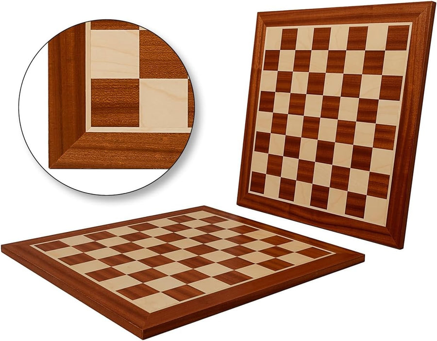 54cm Tournament Wooden Chess Board Inlaid Mahogany Foldable Luxury Board