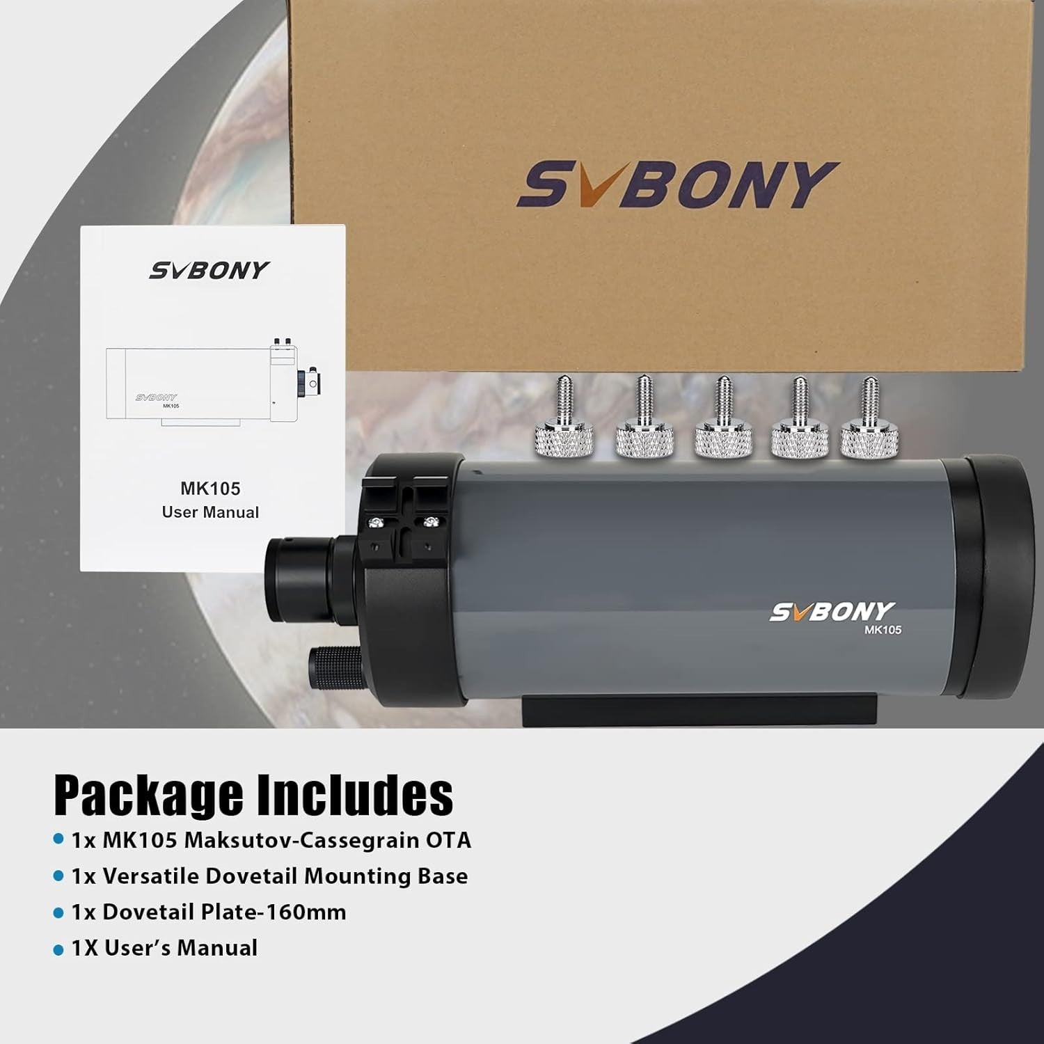 105mm Maksutov-Cassegrain Telescope OTA F13 for Planet & Lunar Views