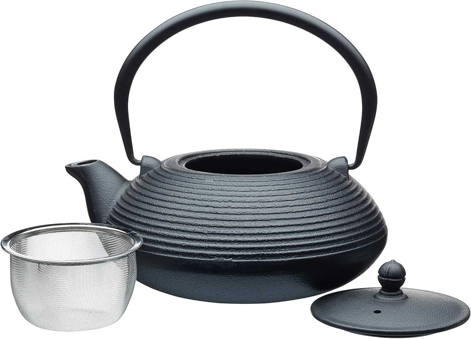 Japanese Cast Iron Teapot 900ml Tetsubin Tea Pot Infuser Black 5 Cup