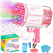 69 Hole Bubble Gun Machine with Lights Automatic Bubble Maker Pink