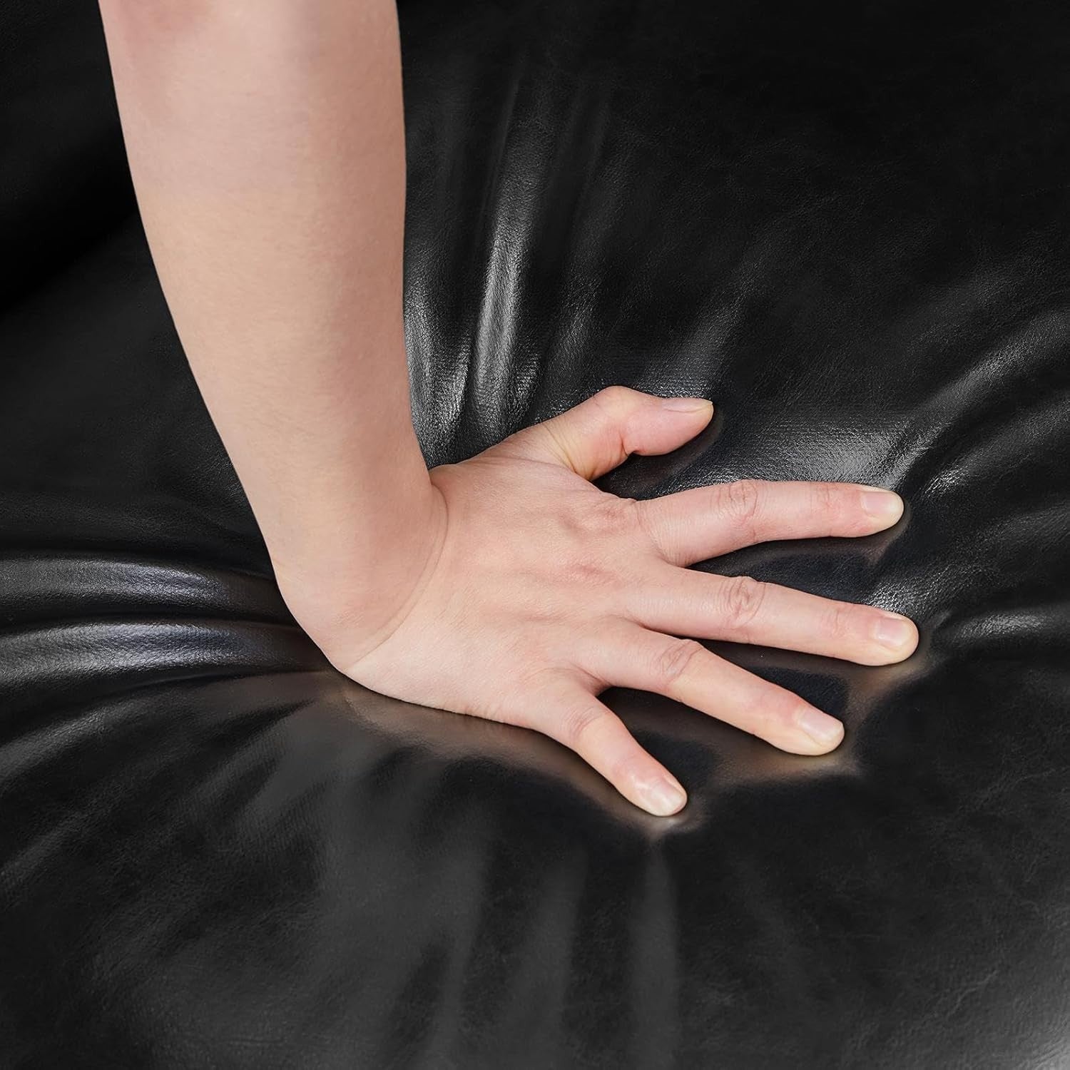 Stylish Black Faux Leather Lounge Armchair for Home