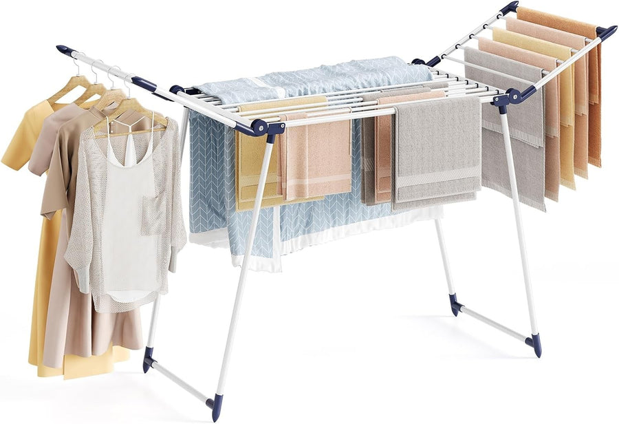Large Foldable Clothes Airer Winged Drying Rack Indoor Outdoor Space Saving