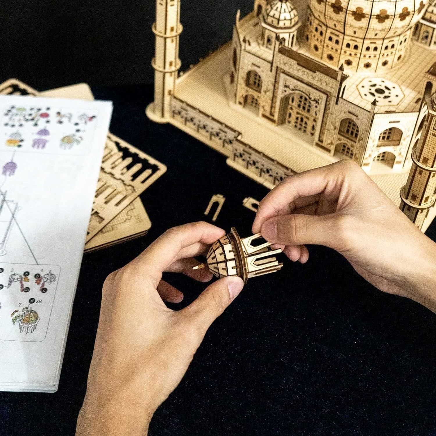 3D Wooden Puzzle Taj Mahal Model, DIY Architecture Kit, Gift Idea