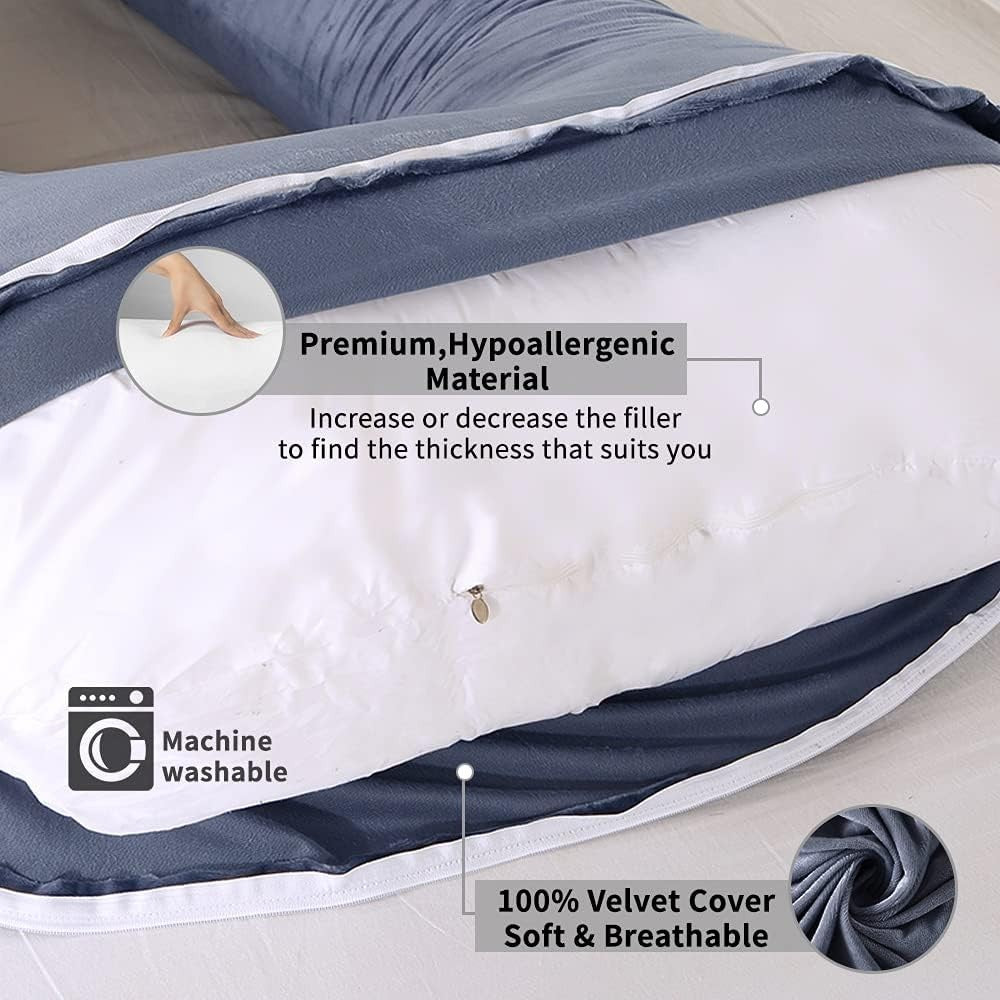 Pregnancy Pillow Full Body Support Maternity Side Sleeper Soft Washable