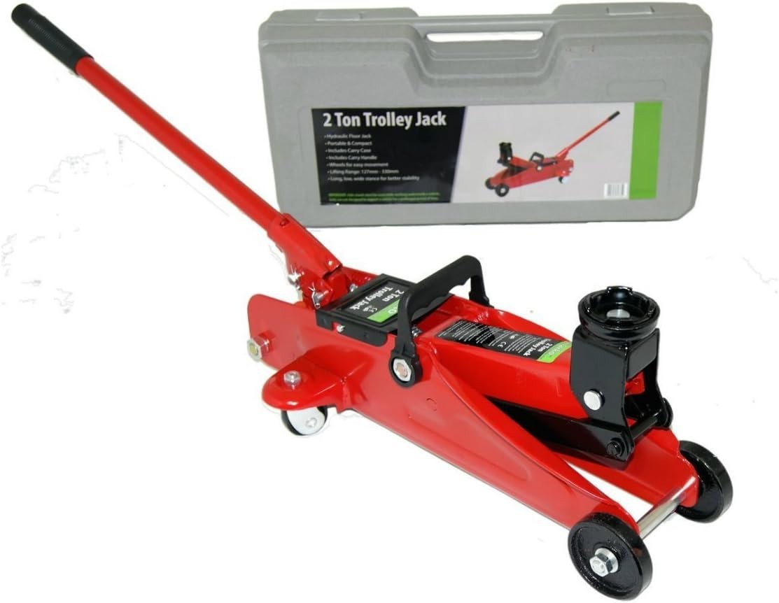 1.5 Ton Hydraulic Trolley Jack + 3 Ton Axle Stands Set 290–420mm Car Lift