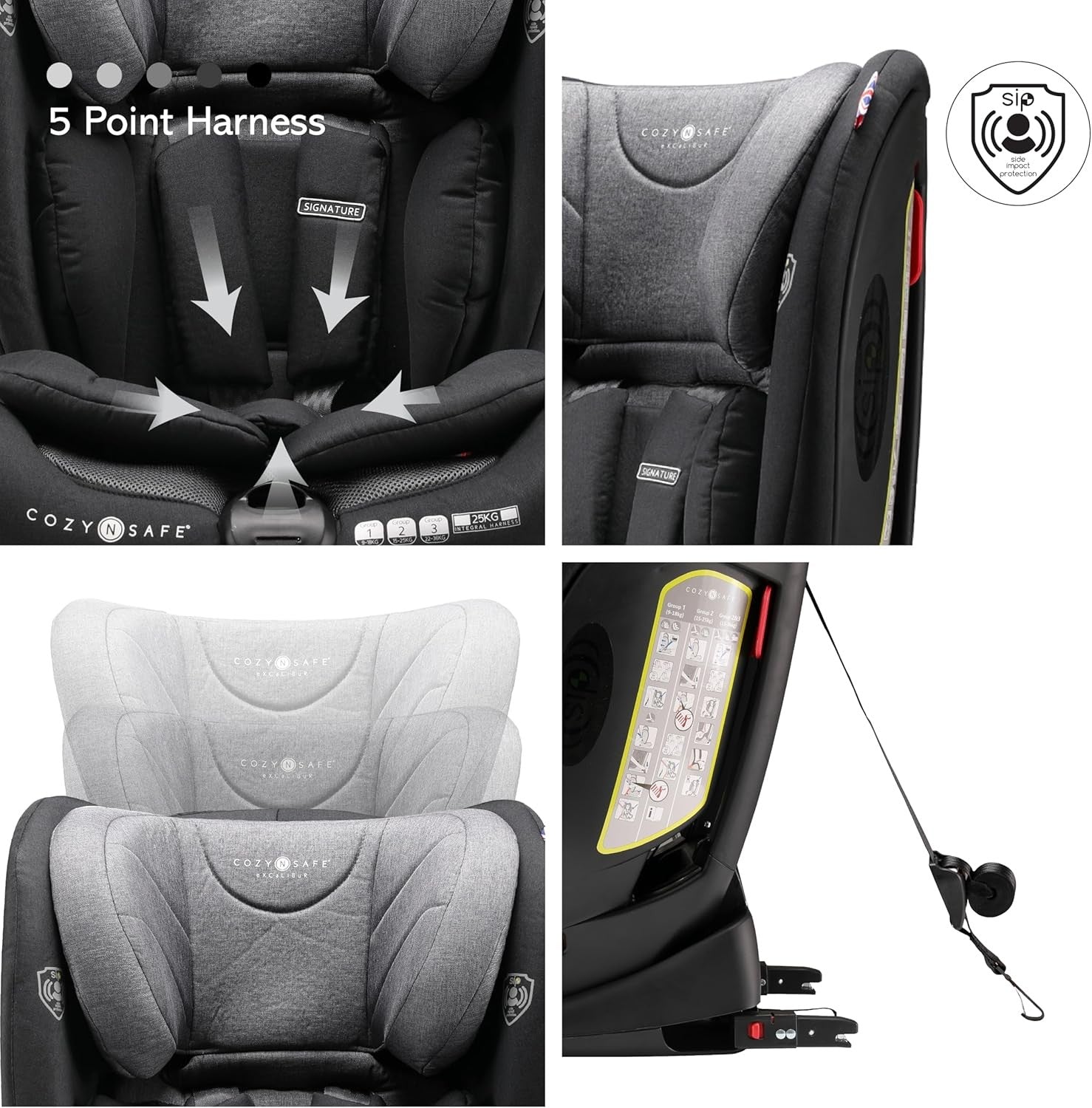 ISOFIX Child Car Seat Group 1 2 3 9–36kg 25kg Harness Toddler Seat