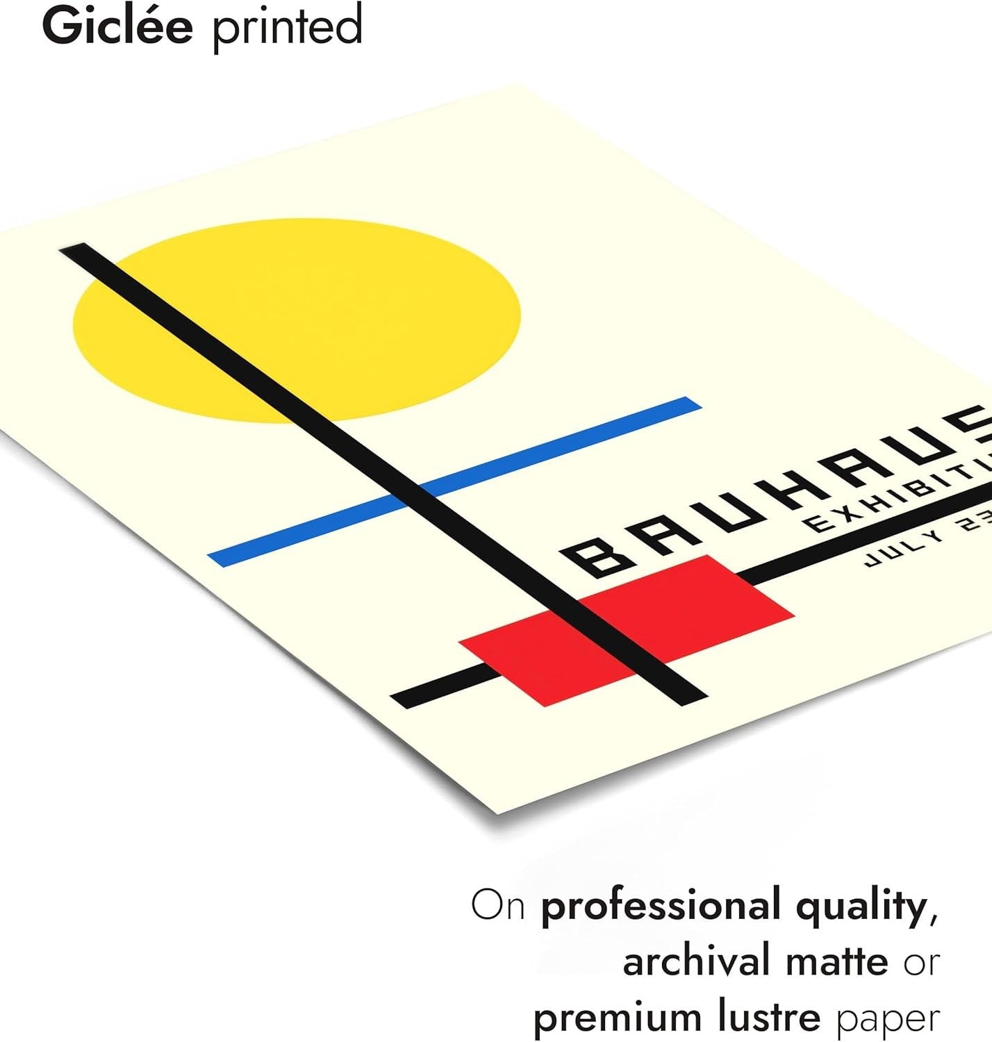 Bauhaus Abstract Poster Yellow Red Blue A5 21x14.8cm
