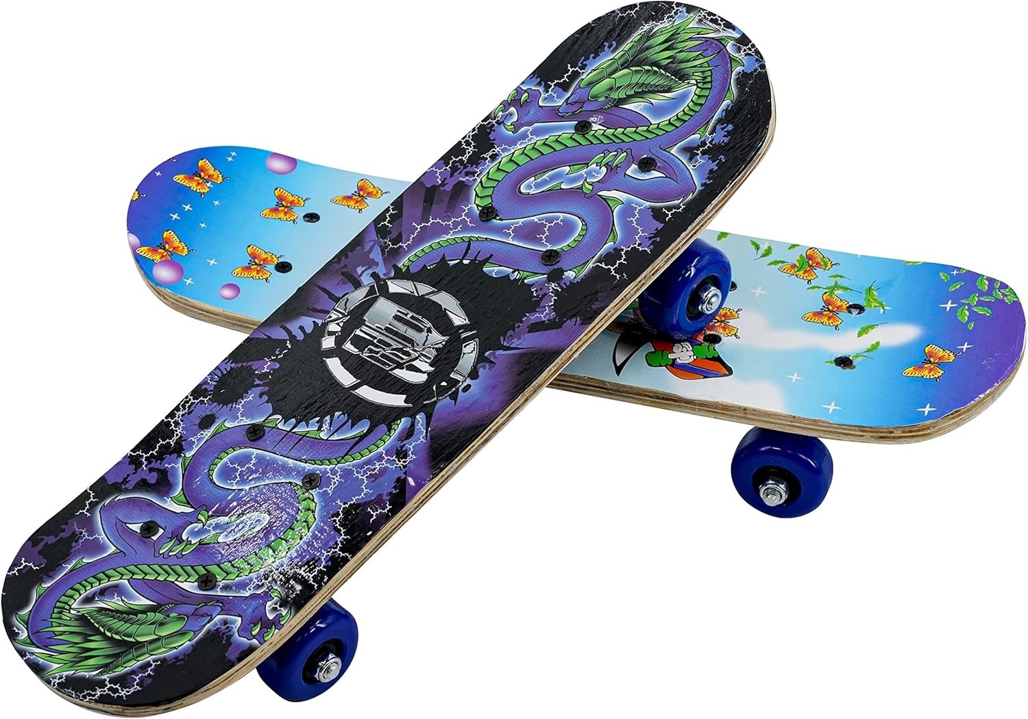 17in Kids Mini Skateboard Beginner Wood Deck Dino Design Outdoor Toy