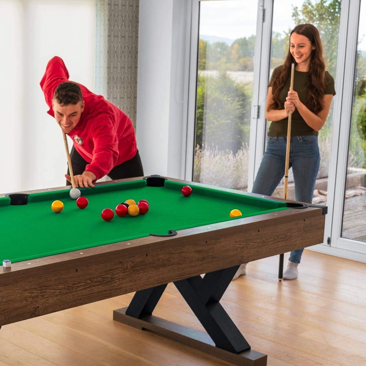 7FT Full Size Pool Table Adjustable Home Pub Billiards Set w Accessories