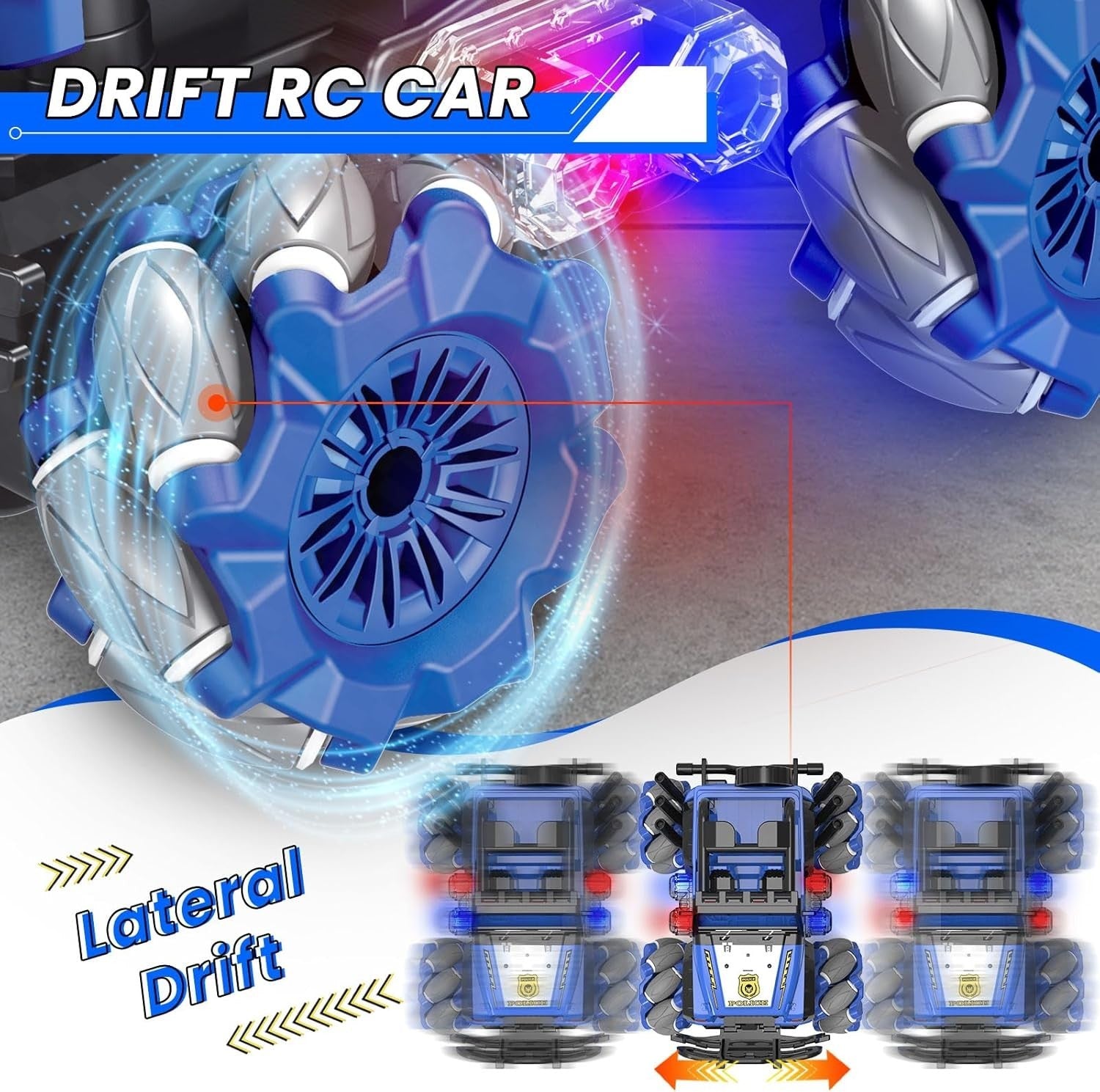 RC Car Remote Control Truck 360° Stunt Drift Toy LED Light All Terrain Gift Kids