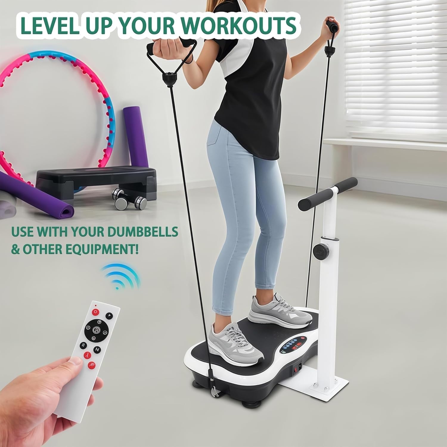 Full Body Vibration Plate Exercise Machine 120 Speeds LED Home Fitness