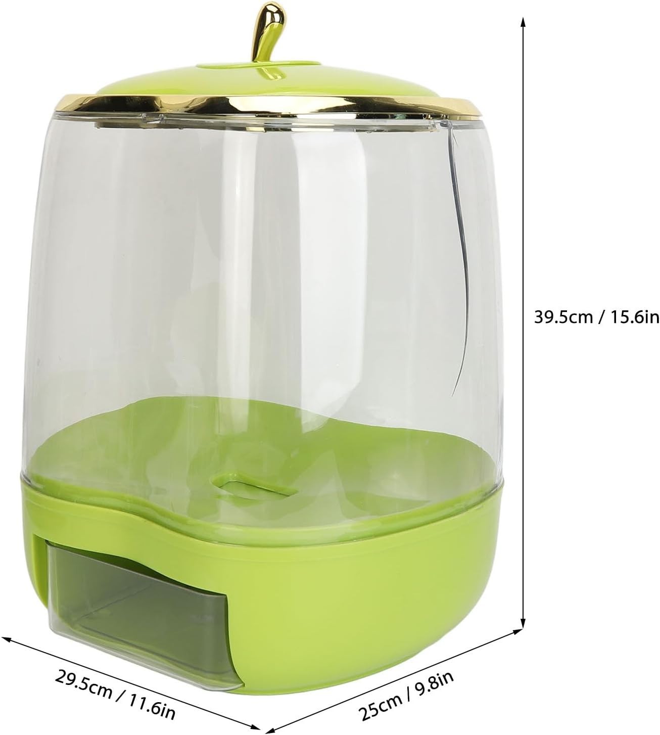 10KG Airtight Rice Storage Compartment Transparent Grain Container