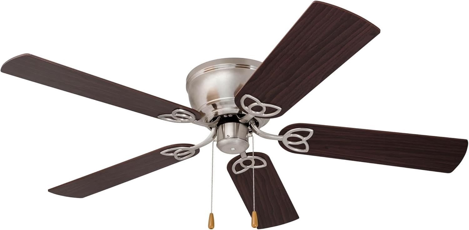 Prominence Home Benton 52" Ceiling Fan, LED Light, 5 Blades, Brushed Nickel