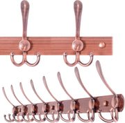 75cm Wall Mounted Coat Rack with 8 Hooks | Antique Copper Hook Rail Hanger