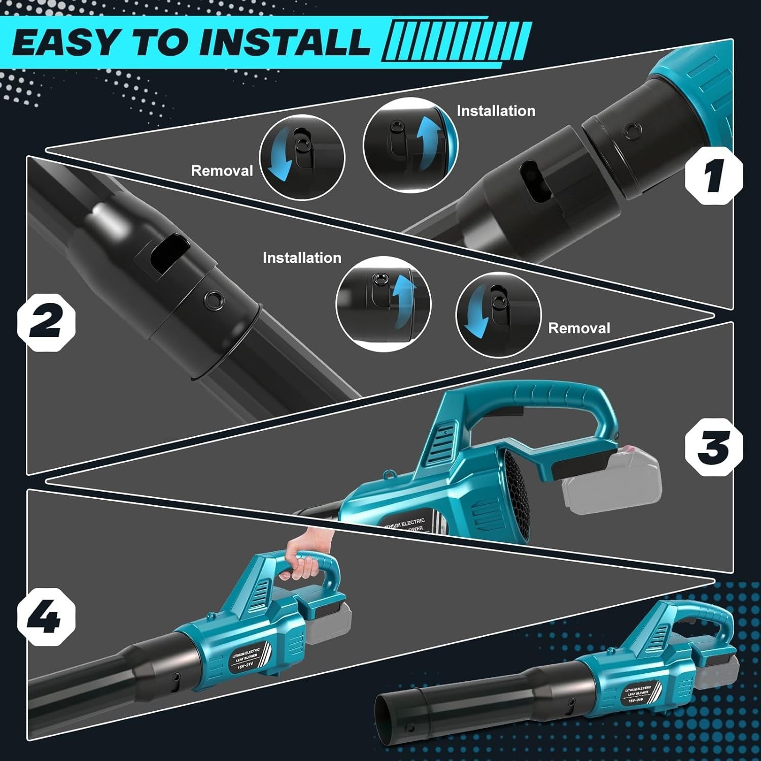 18V Cordless Leaf Blower Turbo Boost Variable Speed Lightweight Garden