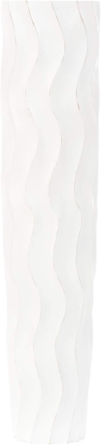 Large White Floor Vase 85cm Tall Wooden Decorative Vase for Pampas Grass