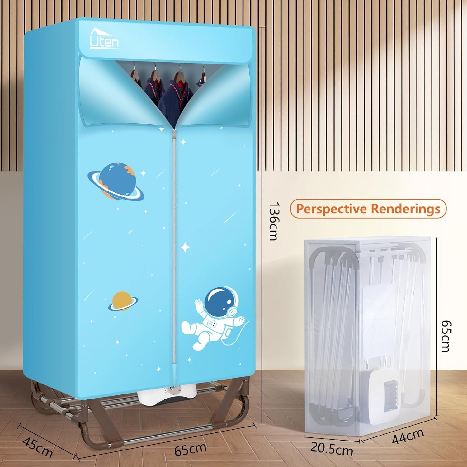 Electric Clothes Dryer 1500W 2 Tier Heated Drying Wardrobe 15kg