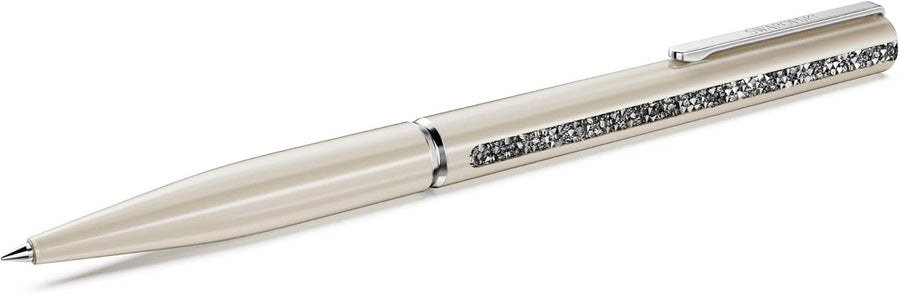 Beige Crystal Ballpoint Pen Black Ink Twist Mechanism Gift