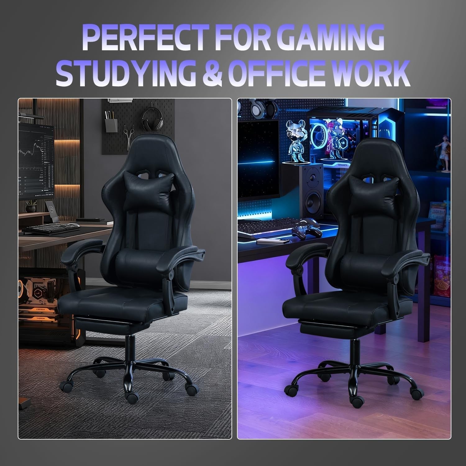 Ergonomic Gaming Chair Recliner Swivel Desk Chair Lumbar