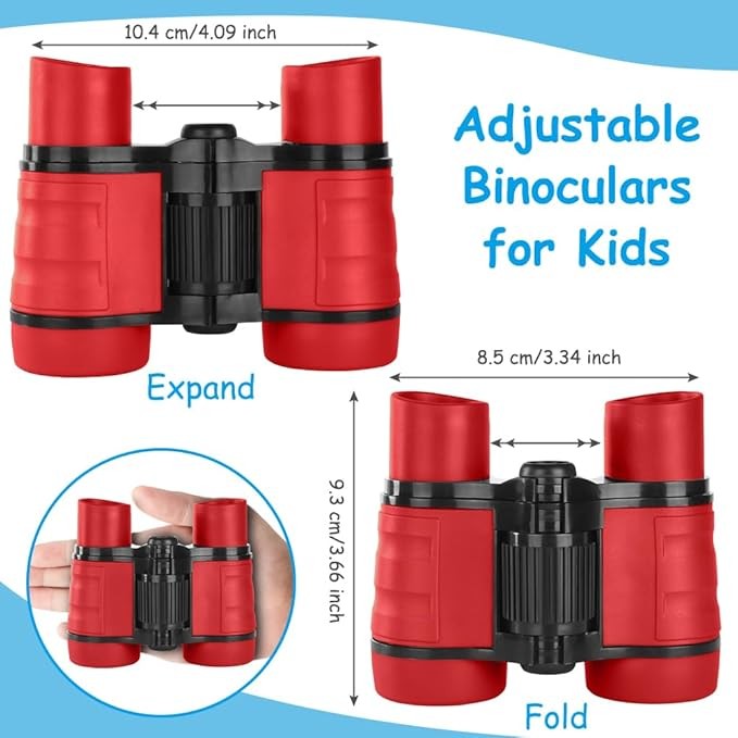 Kids 4x30 Red Shockproof Binoculars | Outdoor Explorer Toy Ages 3–12