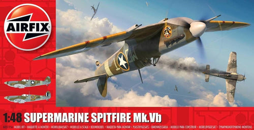 1:48 WWII Spitfire Mk.Vb Model Kit 143pcs Military Plane Set Adults 8+