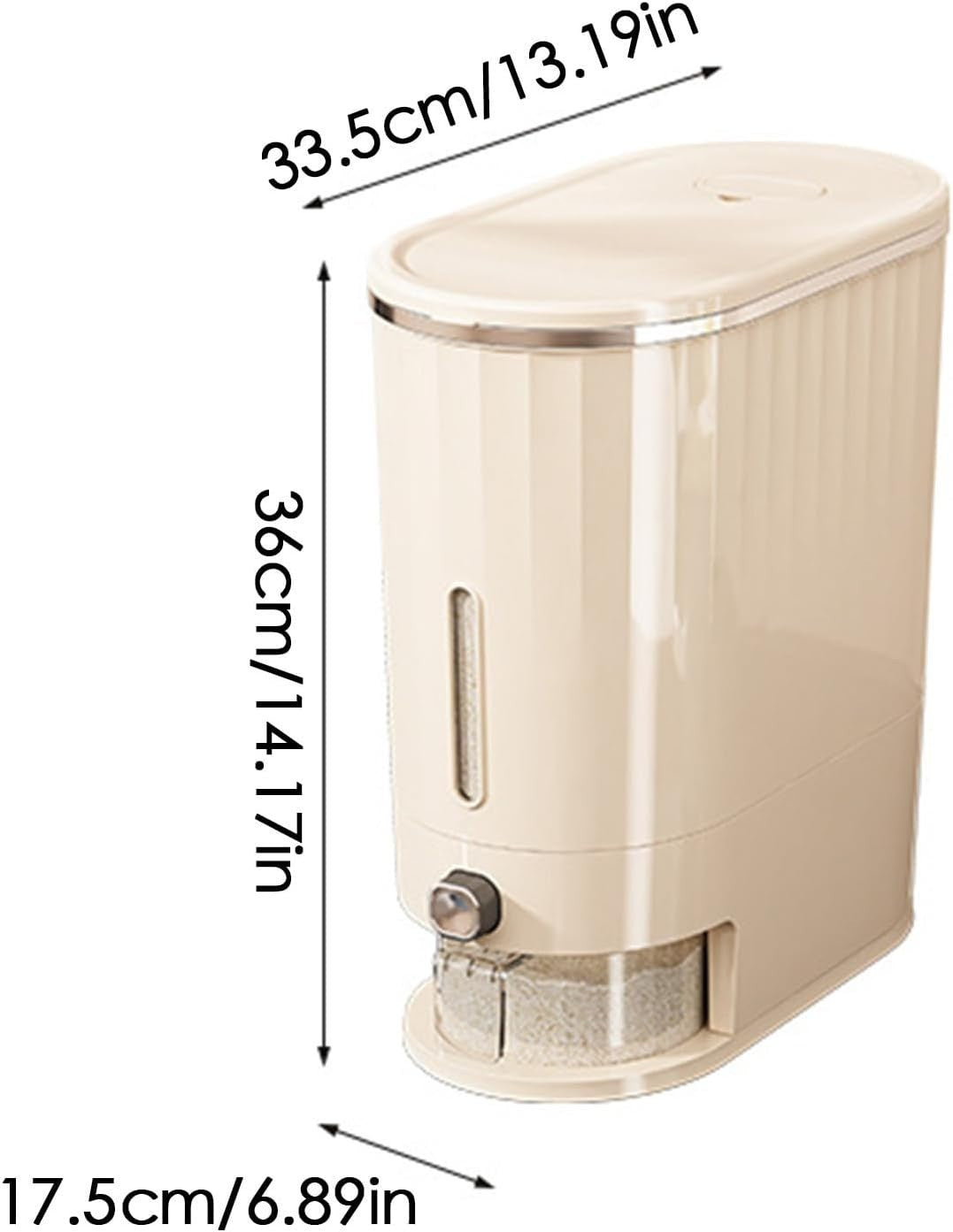 20 Catties Rice Dispenser Airtight ABS Grain Bin