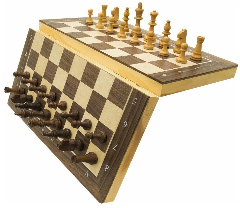 Foldable Wooden Chess Board Set | Magnetic Pieces | Travel-Friendly Luxury Game
