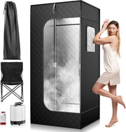 Portable Full Size Steam Sauna Tent 2.6L Fast Heat 9-Level Home Spa Detox Box