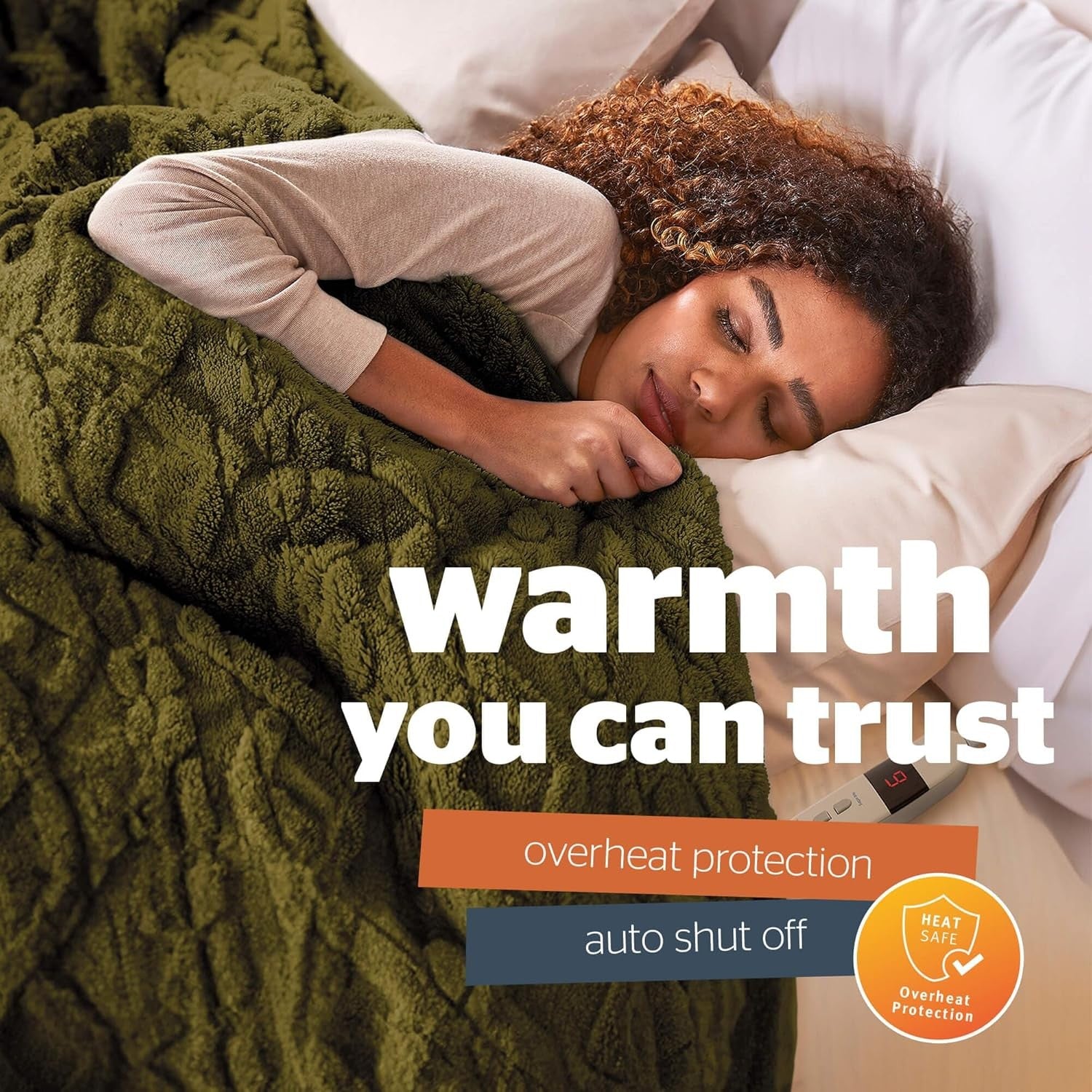 Electric Heated Throw Blanket 120x160cm Super Cosy Fleece 9 Heat Settings