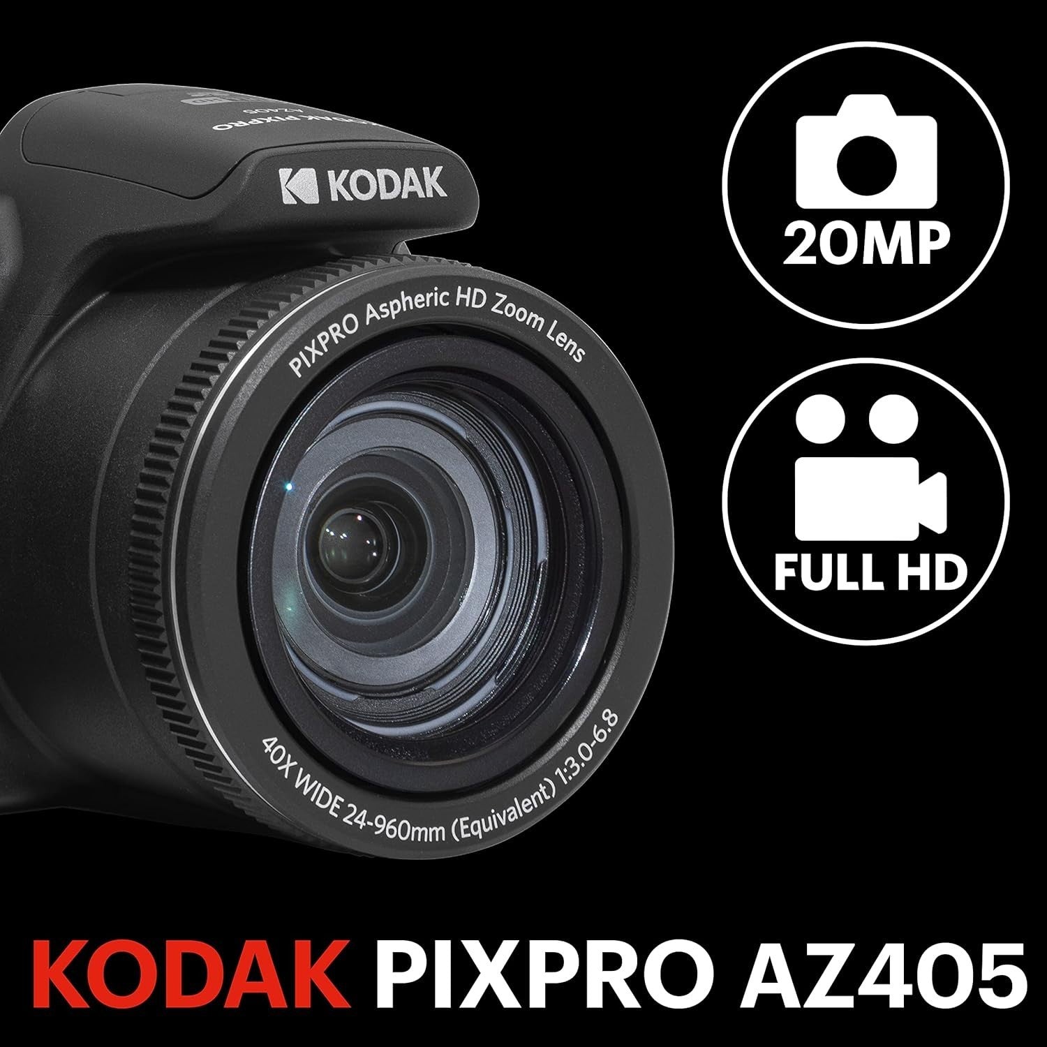 20MP Bridge Camera 40X Optical Zoom Full HD Wide Angle LCD Camera