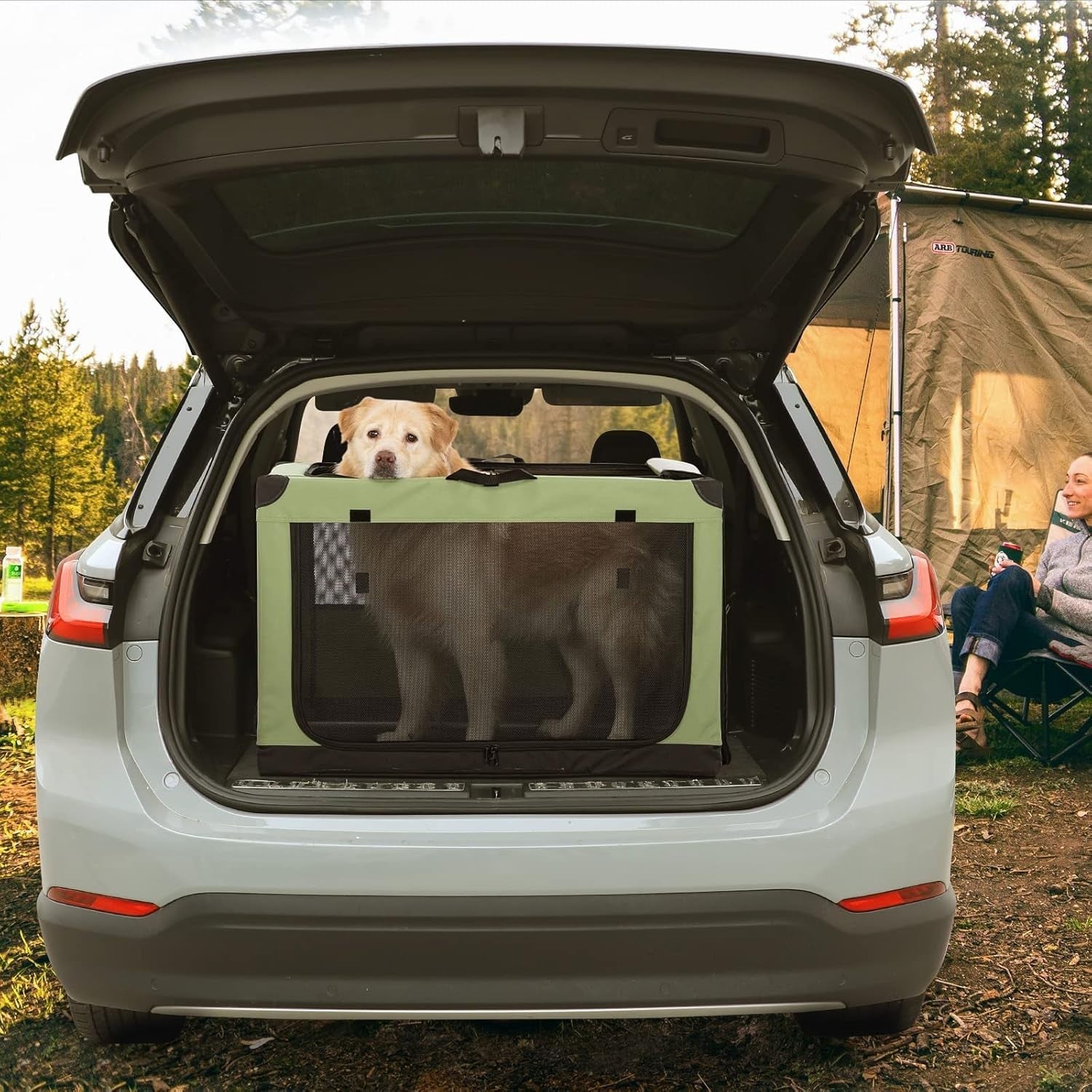 Collapsible Soft Dog Crate Portable Kennel Travel Cage for Medium Large Dogs