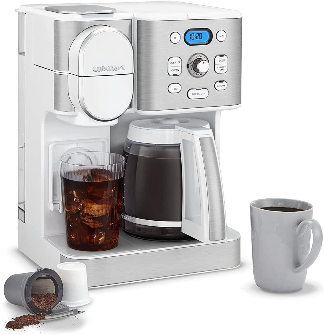 12 Cup Coffee Maker Hot & Iced Brewer Single Serve Glass Carafe Stainless Steel