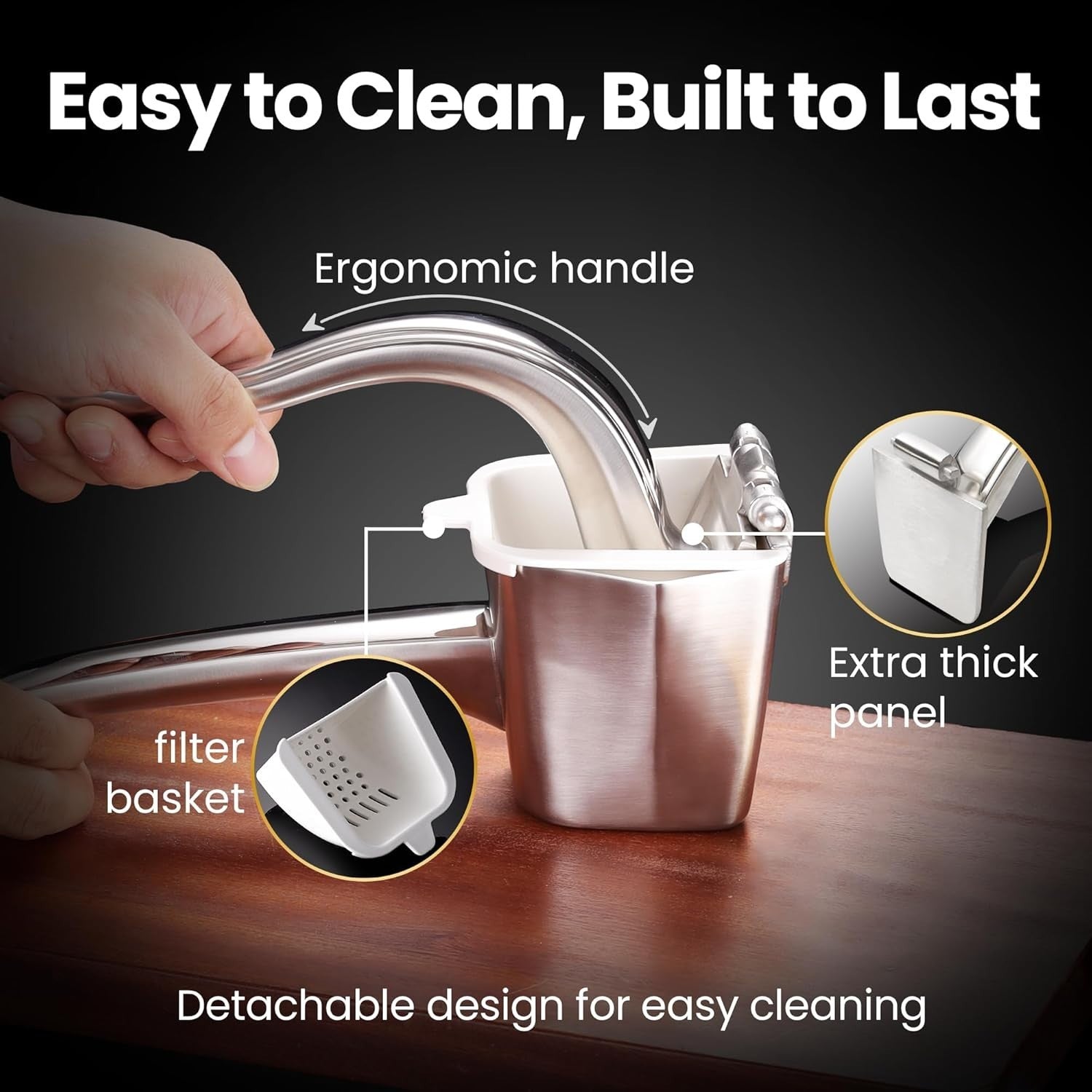 Stainless Steel Lemon Squeezer Heavy Duty Hand Citrus Juicer