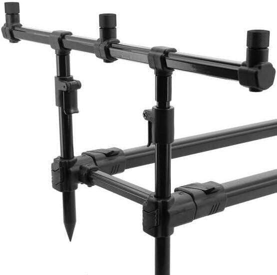 Adjustable 3 Rod Carp Fishing Pod Stand Aluminium Black w/Bag
