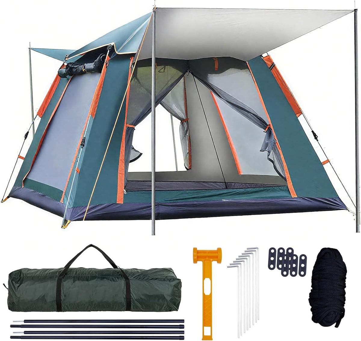 2 Man Pop Up Camping Tent 3000mm Waterproof Instant Dome Porch