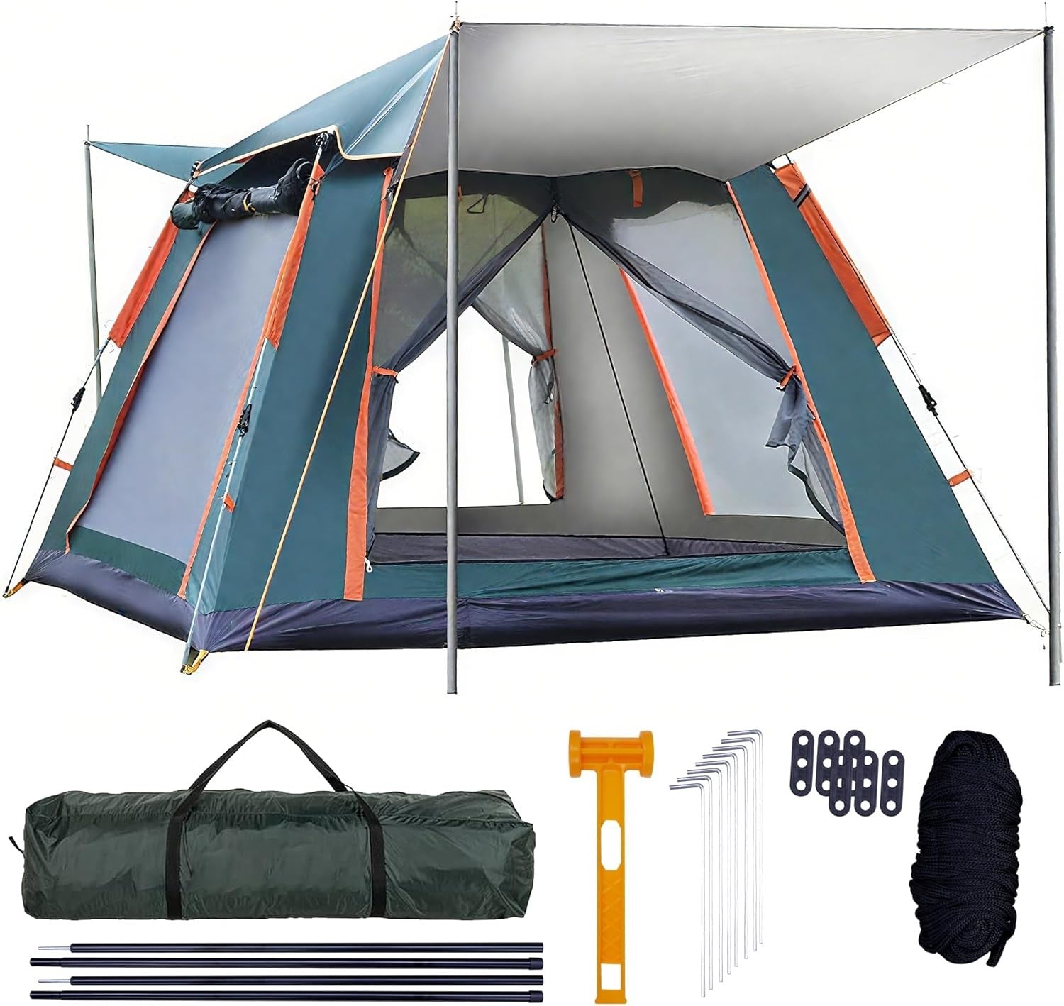 2 Man Pop Up Camping Tent 3000mm Waterproof Instant Dome Porch