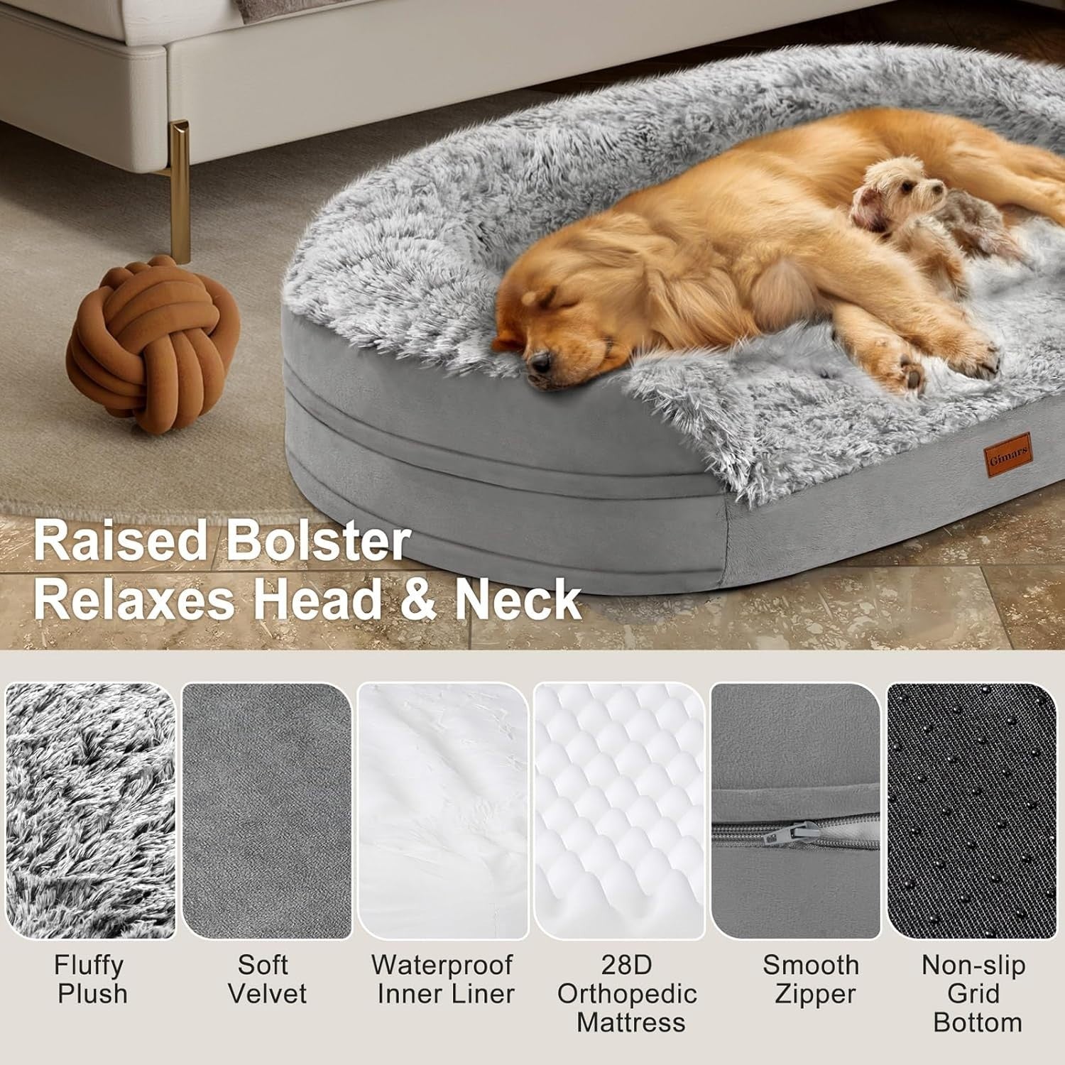 Orthopedic Dog Sofa Bed 9.5cm Thick Memory Foam Washable