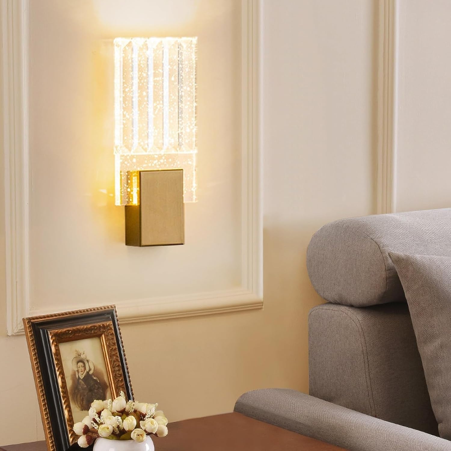 Gold Crystal LED Wall Sconce Modern Nordic Light for Bedroom Hallway