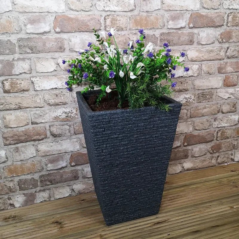 Tall Slate Effect Garden Planter Frost-Proof Eco Indoor Outdoor 45cm