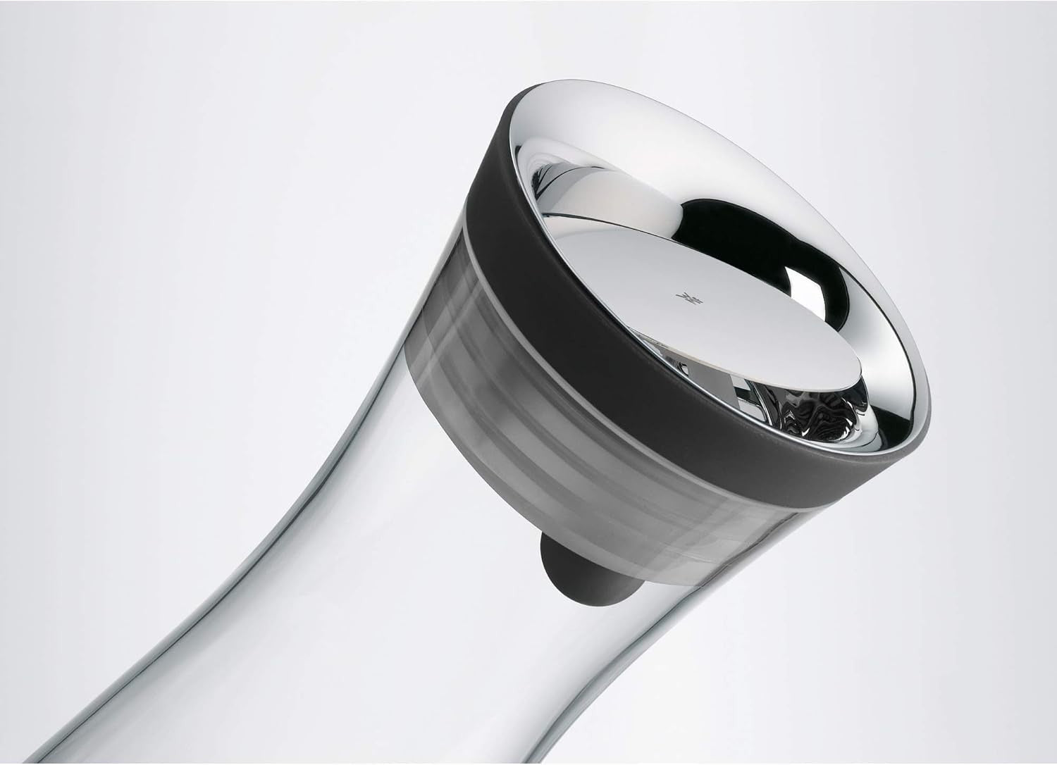 1L Glass Water Decanter with Stainless Steel Close-Up Lid – Slim 29cm Carafe