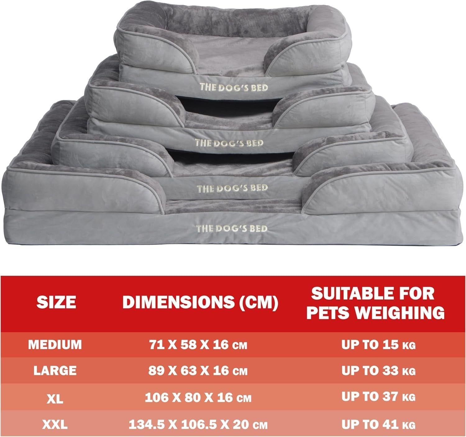 XL Orthopedic Dog Bed Plush Bolster Washable 111x86cm
