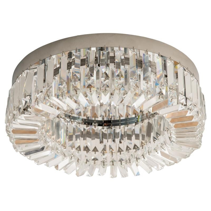 Luxury 50cm Crystal Ceiling Light Chandelier Flush Mount G9 Modern Chrome