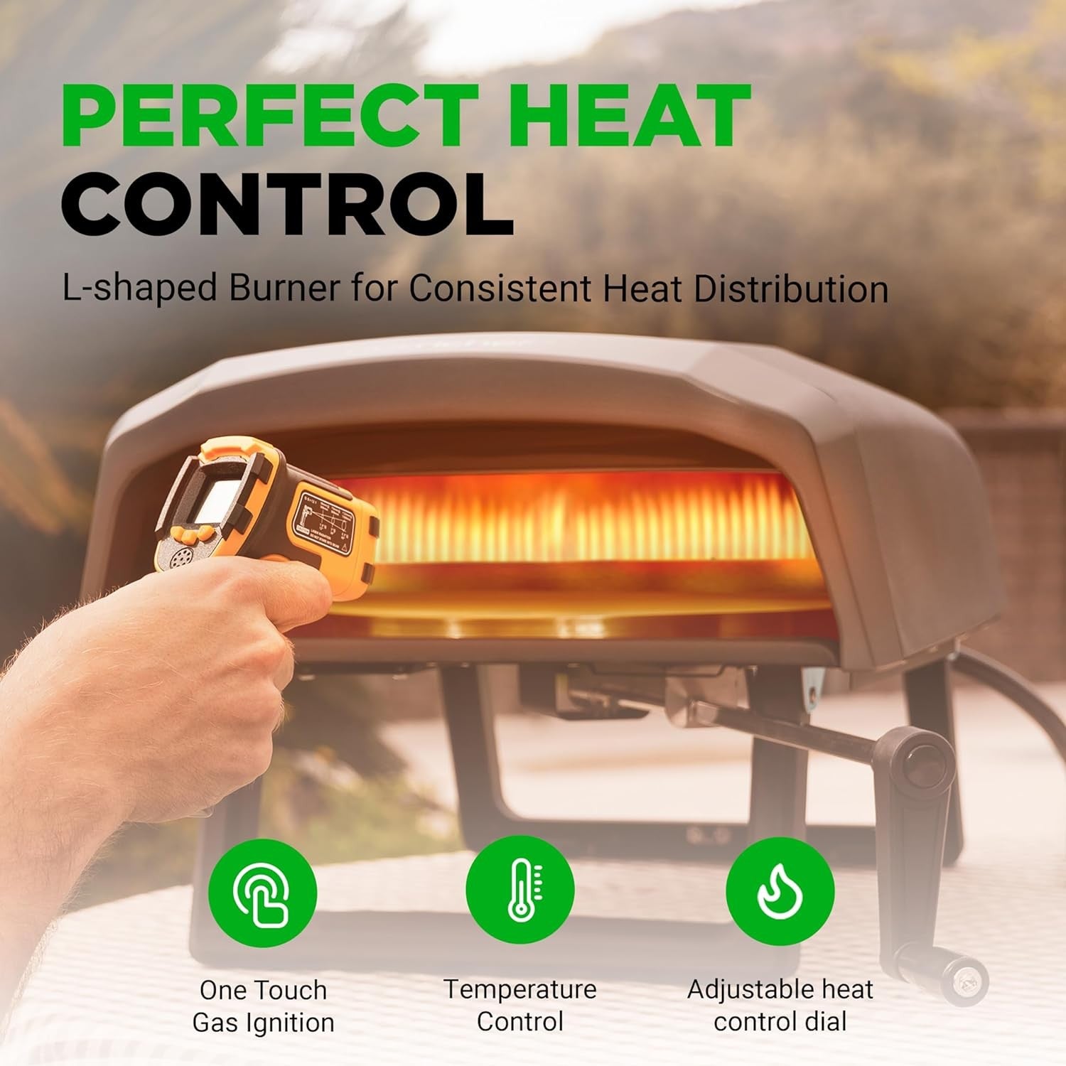 30cm Outdoor Gas Pizza Oven 500°C Rotating Stone BBQ Grill with Accessories