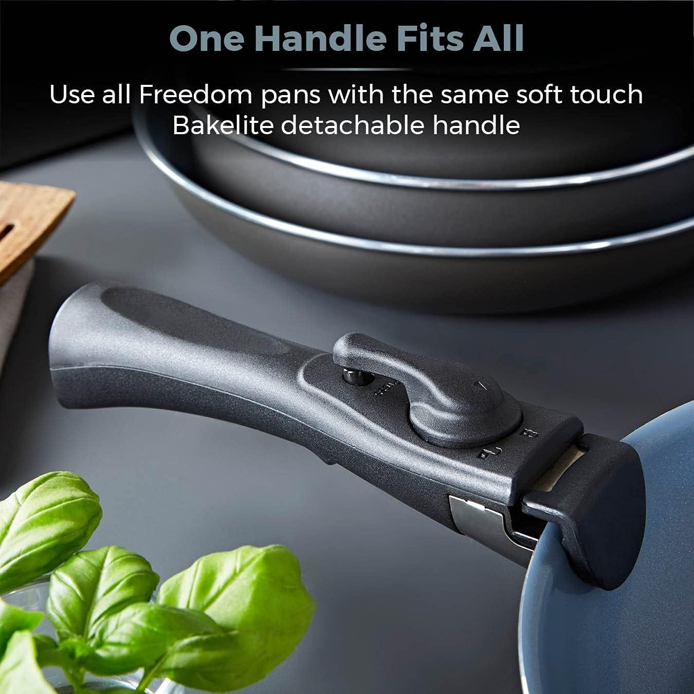 13pcs Ceramic Non-Stick Cookware Set – Stackable Pans with Detachable Handle