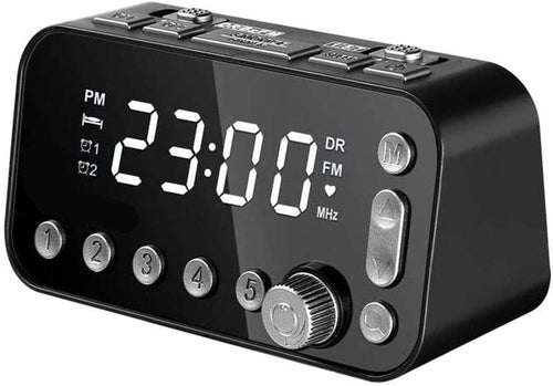 DAB FM Alarm Clock Radio LED Display Dual USB Snooze Sleep Timer